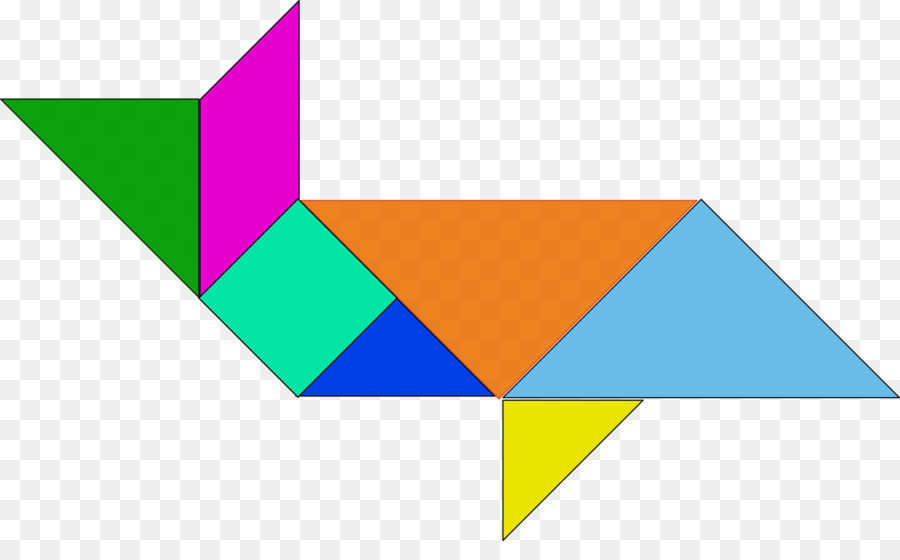 Tangram Berwarna Warni，Bentuk PNG