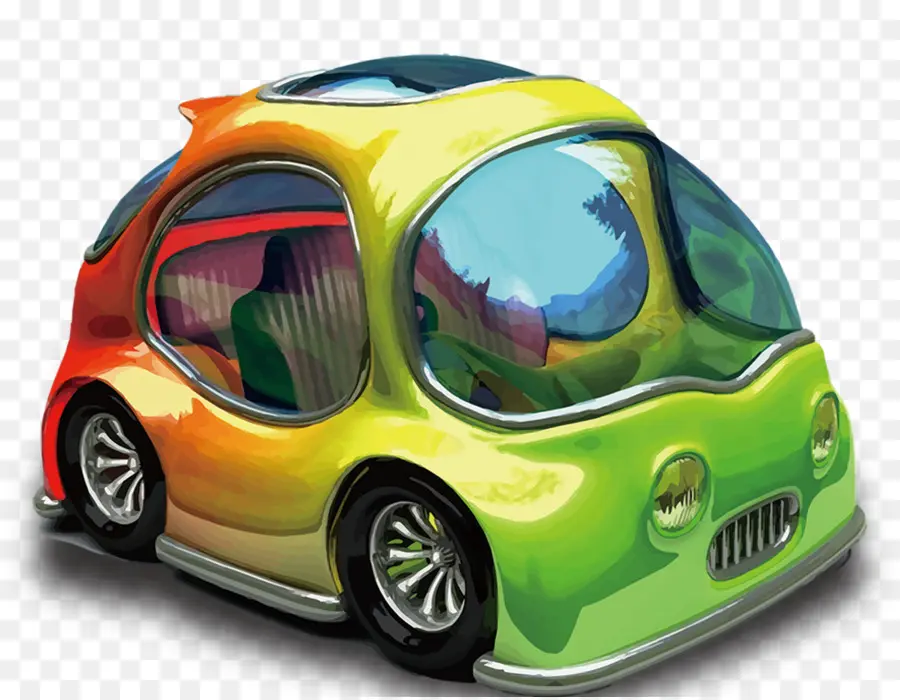 Mobil Futuristik，Berwarna Warni PNG