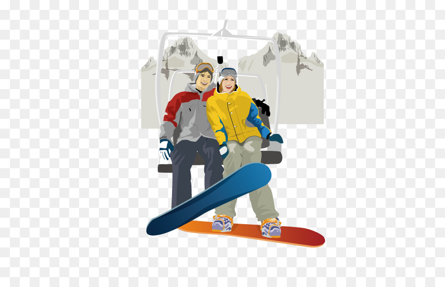 Pemain Ski Di Lift，Seluncur Salju PNG