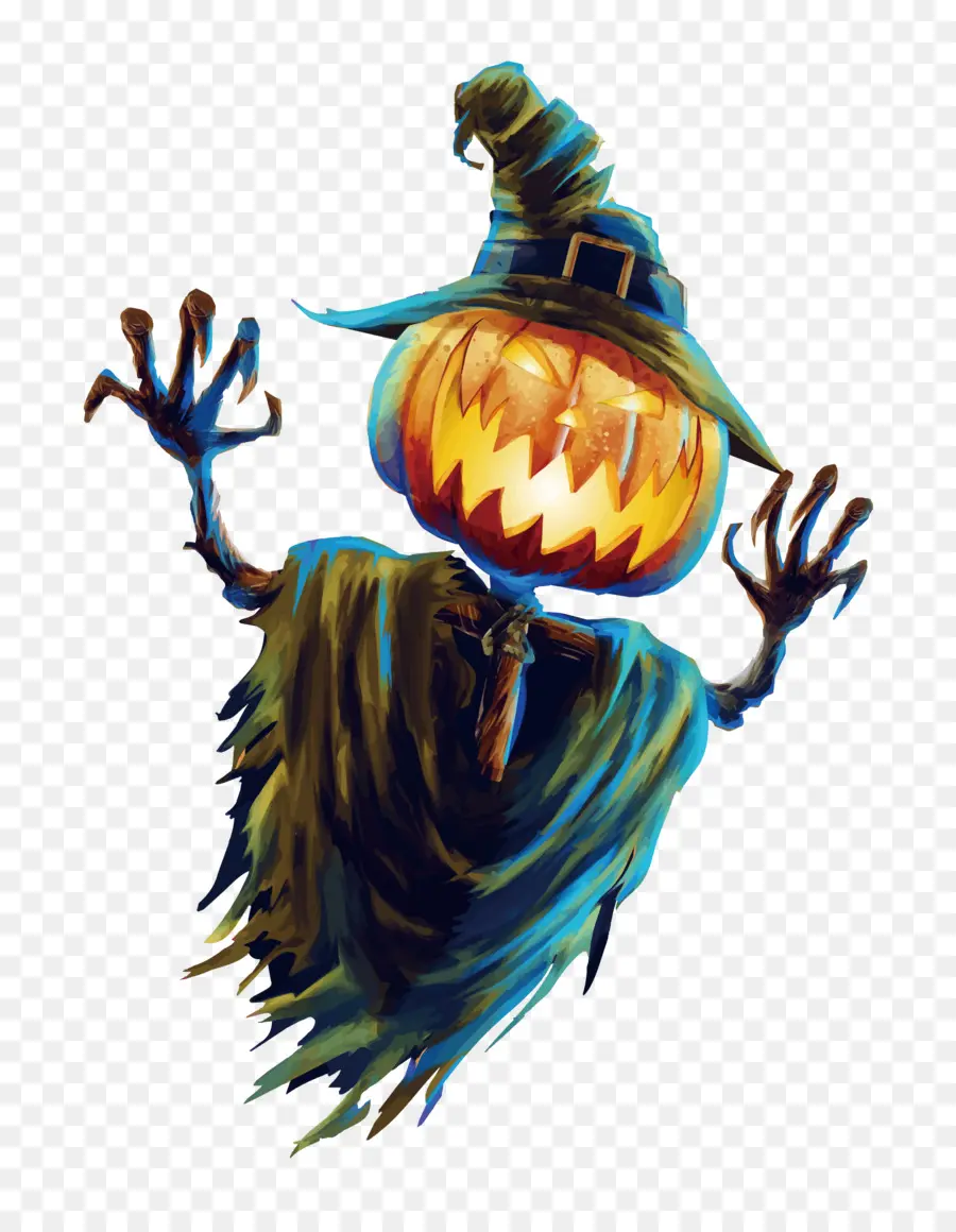 Orang Orangan Sawah Labu，Hallowen PNG