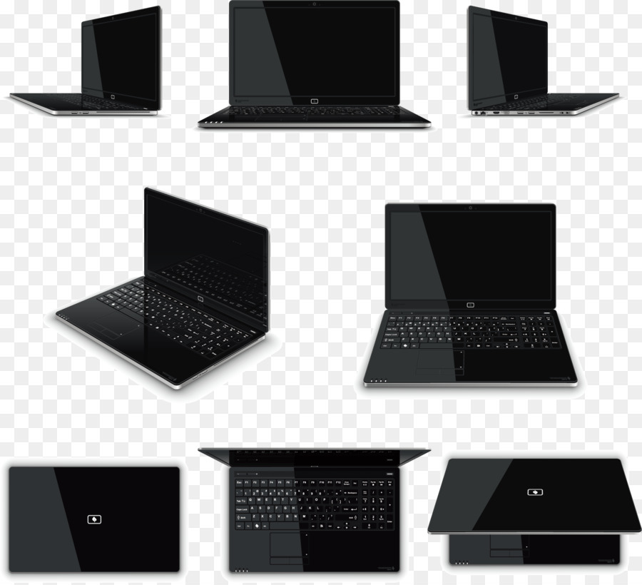 Laptop Hitam，Komputer PNG