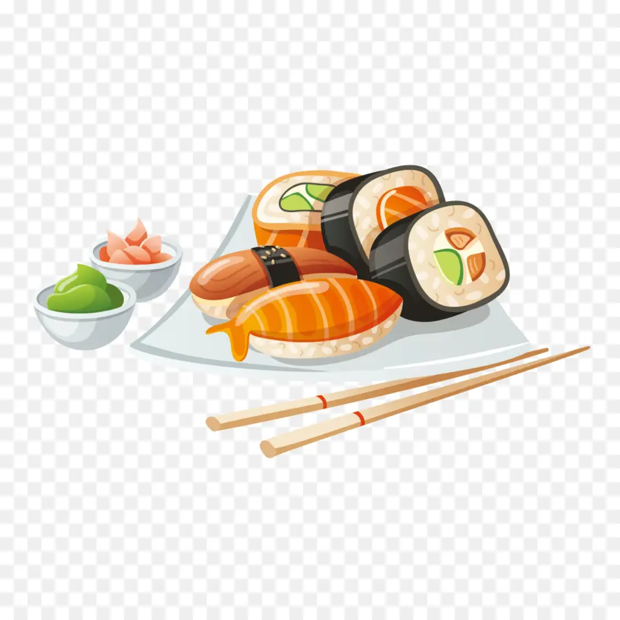 Piring Sushi，Sushi PNG