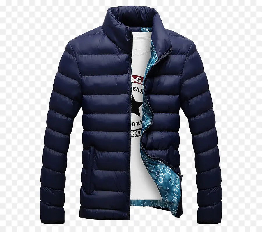 Jaket Puffer，Biru PNG