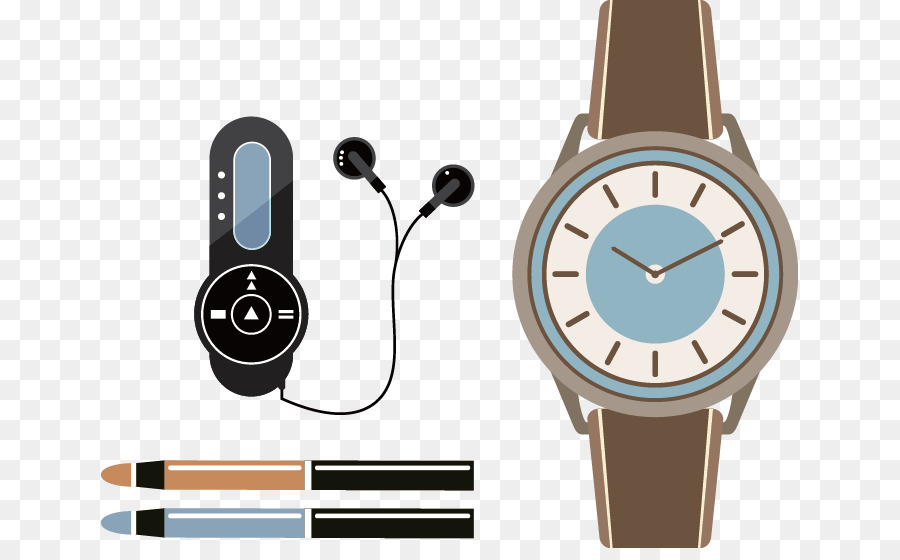 Jam Tangan Dan Earphone，Pena PNG