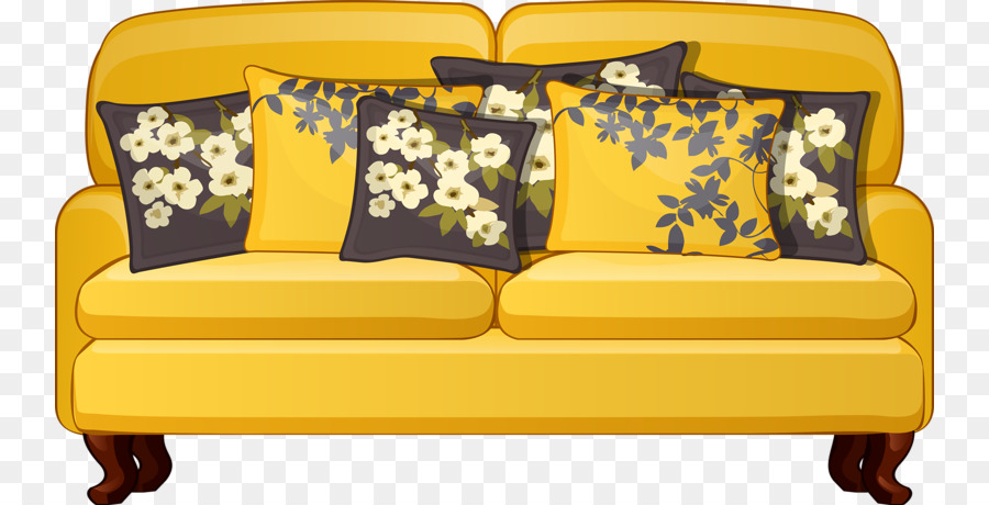 Sofa Kuning，Sofa PNG