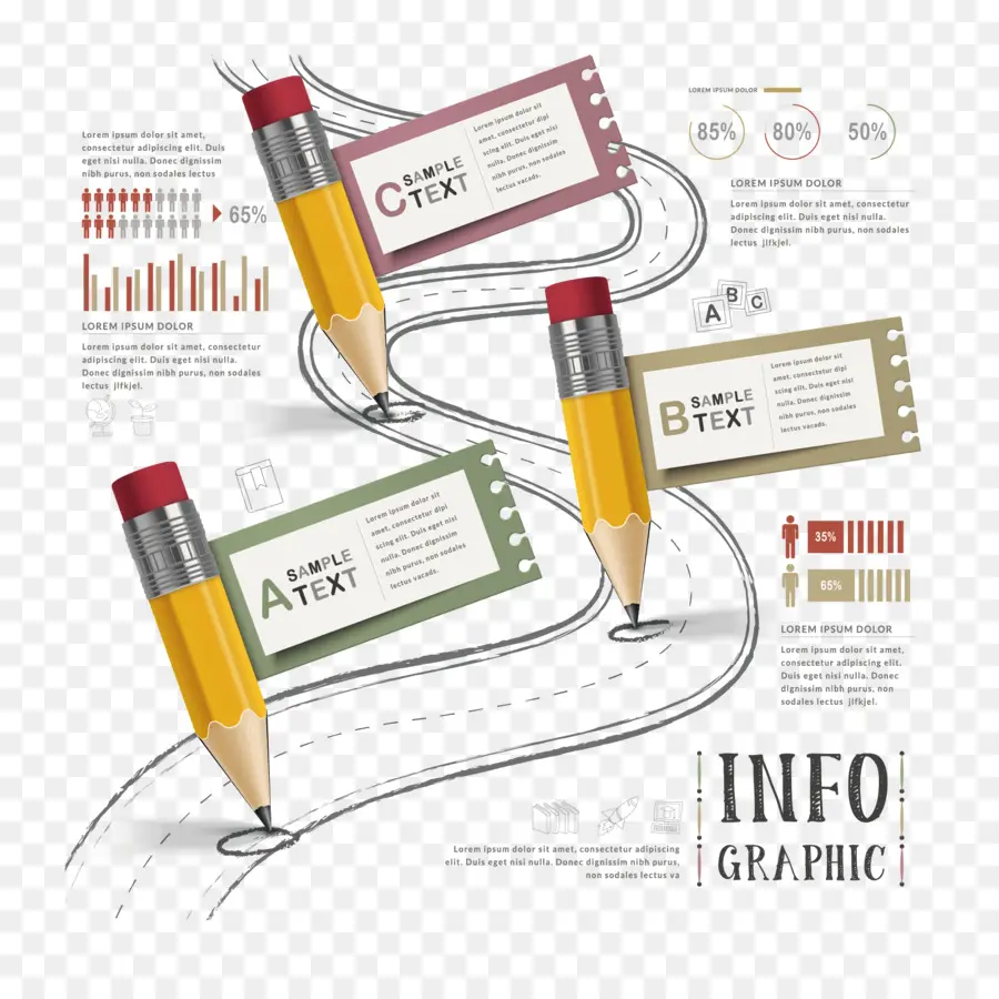 Infografis Pensil，Pendidikan PNG