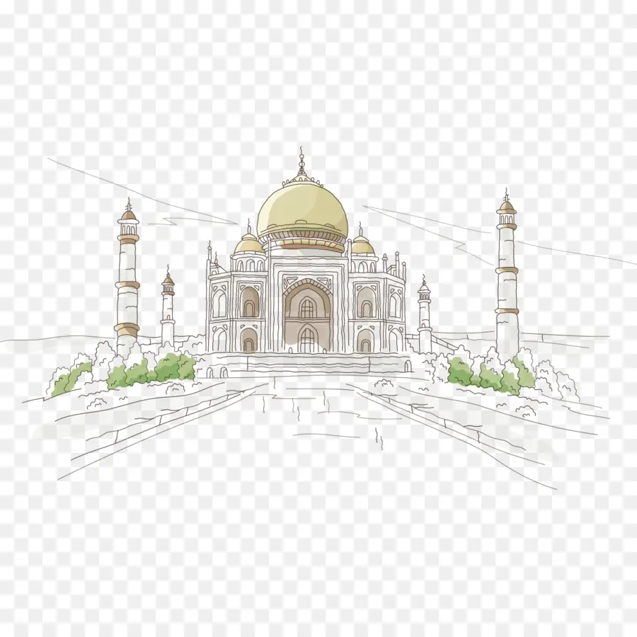 Sketsa Taj Mahal，Monumen PNG