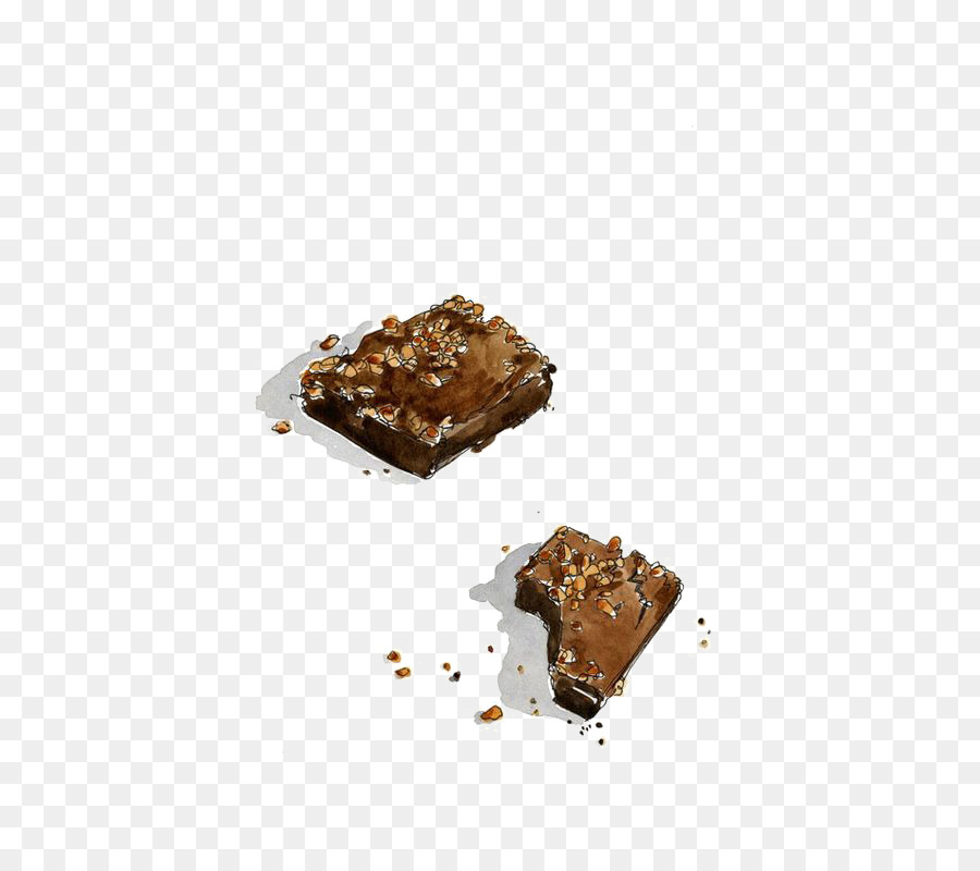 Brownies Coklat Lukisan Cat Air Gambar Gambar Png