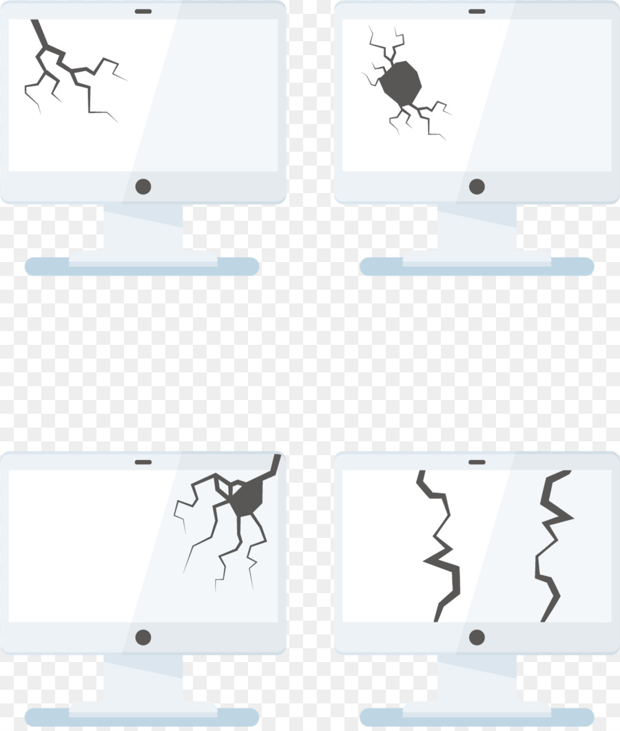 Monitor Rusak，Layar Retak PNG