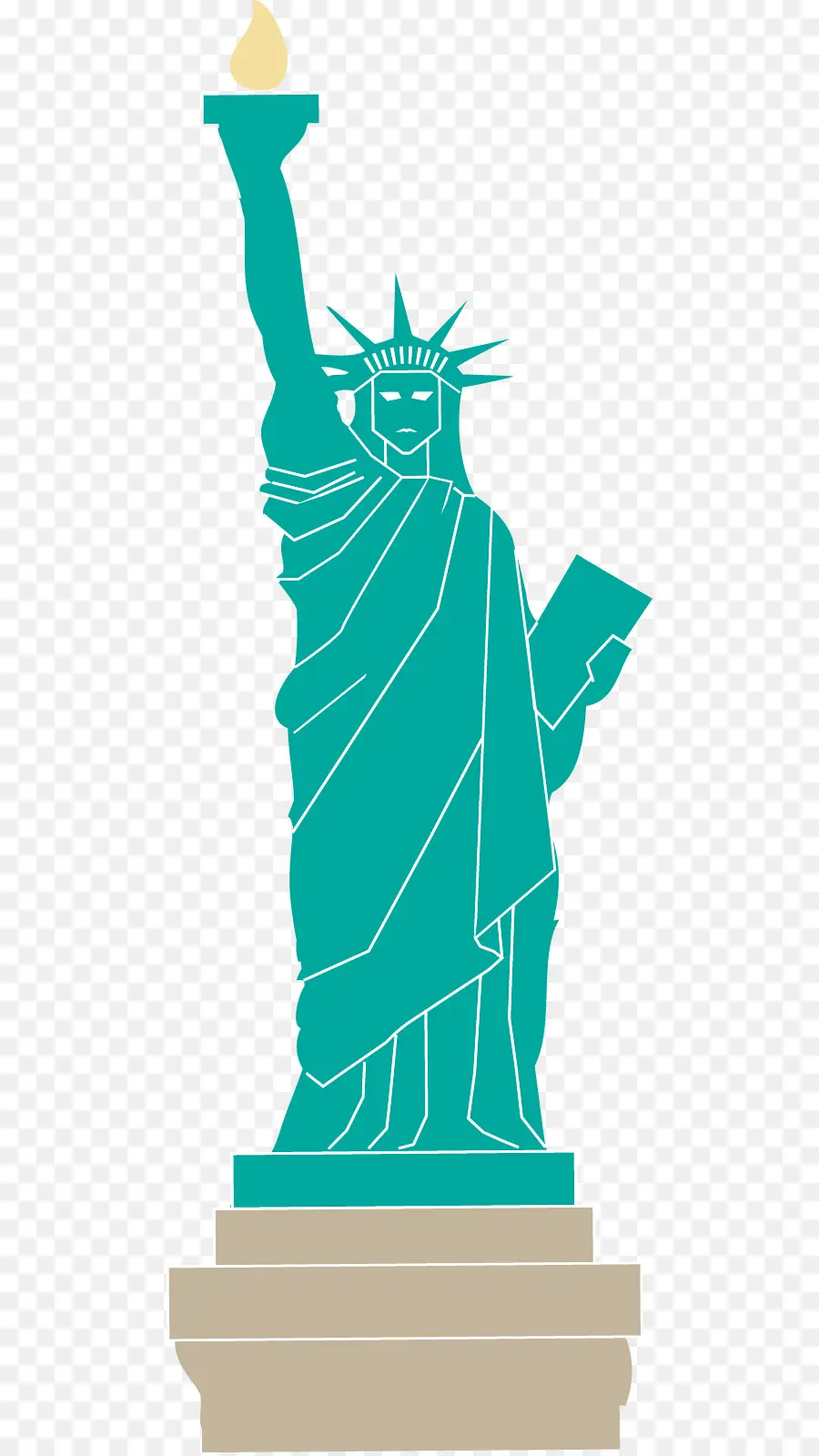 Siluet Patung Liberty，New York PNG