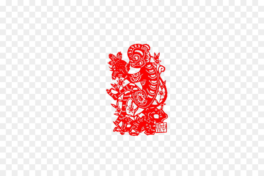 Papercutting，Monyet PNG