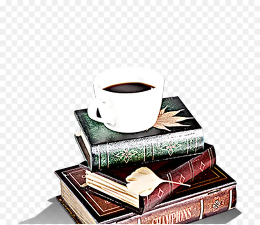 Cangkir Kopi Di Buku，Kopi PNG