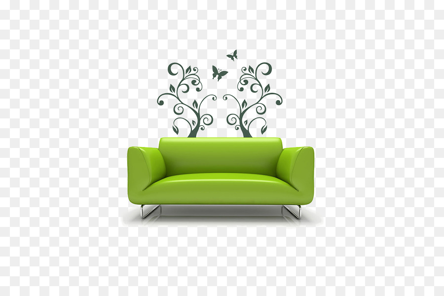 Sofa Hijau，Sofa PNG