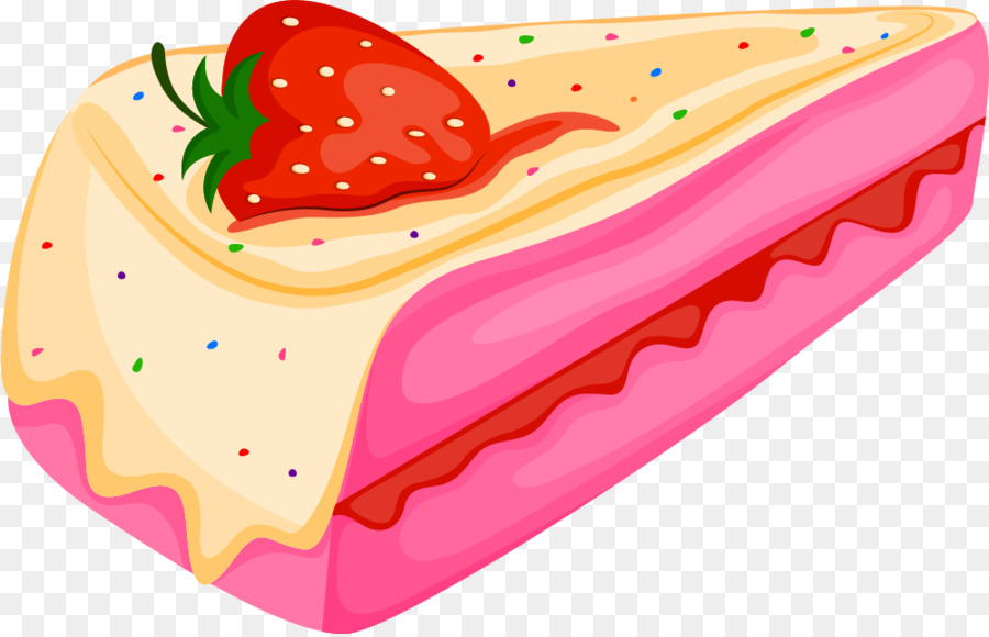 Strawberry Krim Kue，Kue PNG