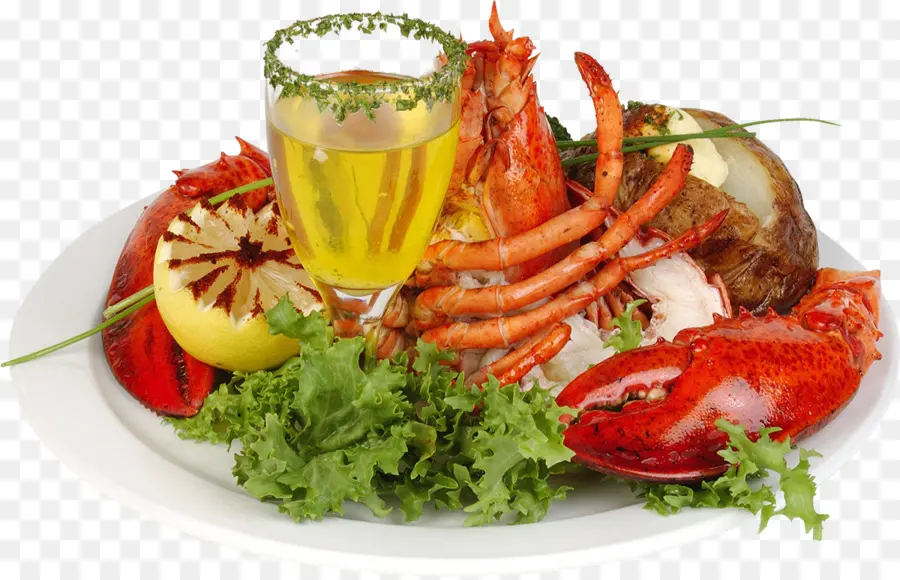 Piring Makanan Laut，Lobster PNG