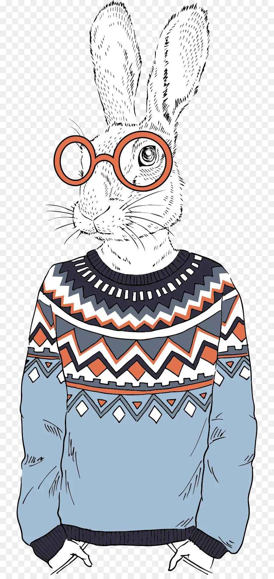 Kelinci Di Sweater，Kacamata PNG