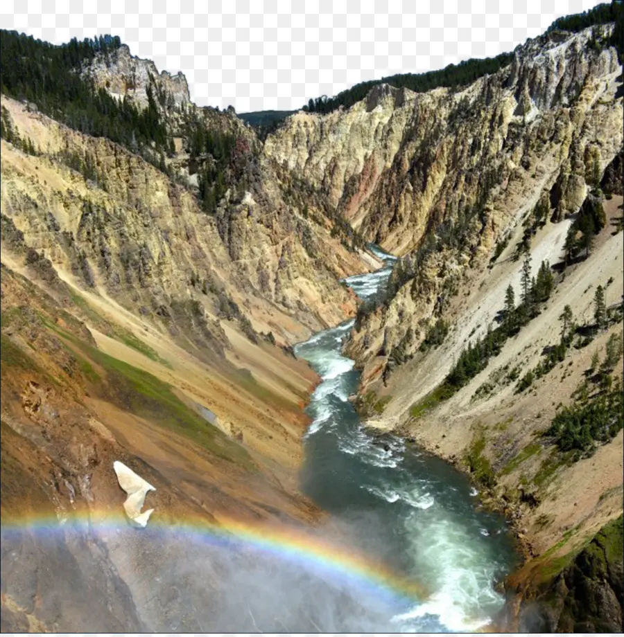 Atas Yellowstone Falls，Danau Yellowstone PNG