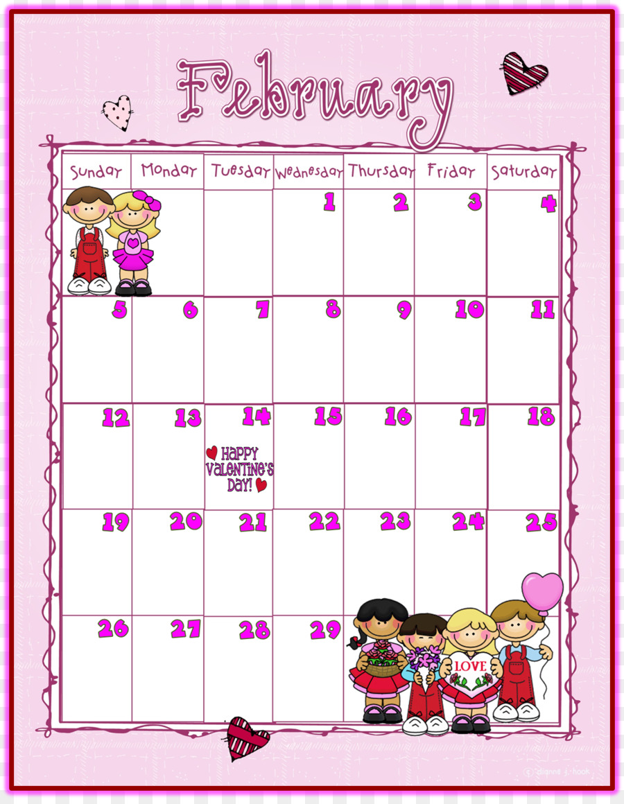 Kalender Februari，Februari PNG