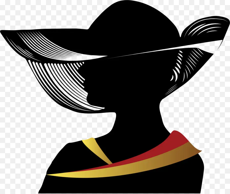 Wanita Dengan Topi，Siluet PNG