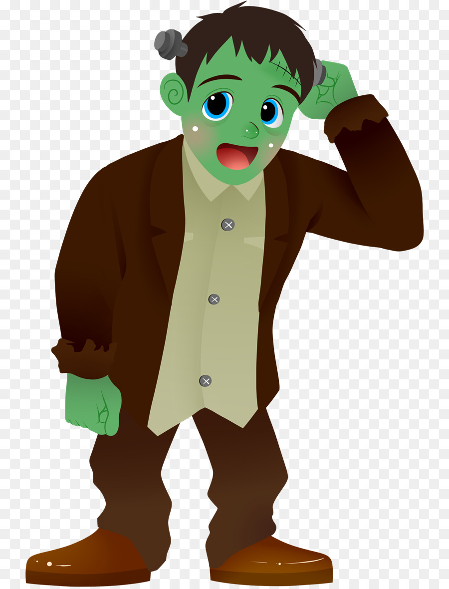 Kartun Frankenstein，Hijau PNG