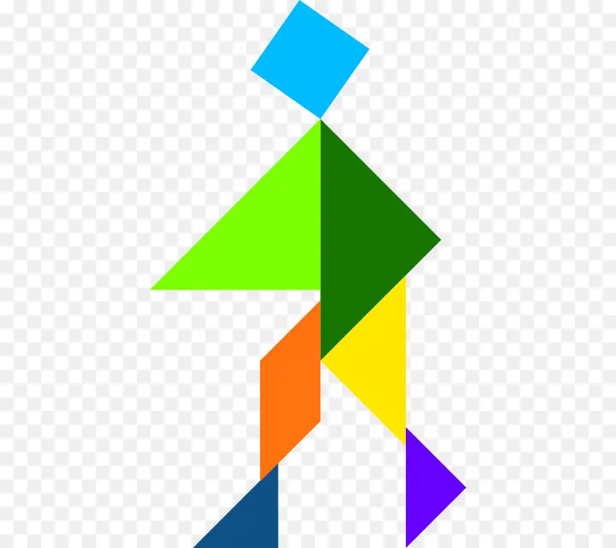 Tangram Berwarna Warni，Bentuk PNG