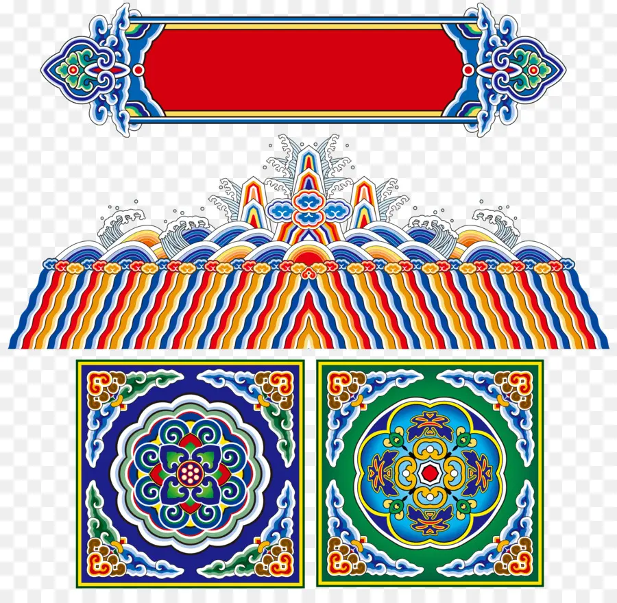 Pola Warna Warni，Ornamen PNG