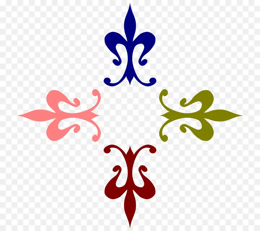 Fleur De Lis Yang Berwarna Warni，Desain PNG