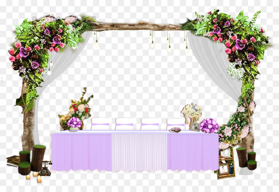 Desain Bunga Pernikahan Resepsi Pernikahan Gambar Png