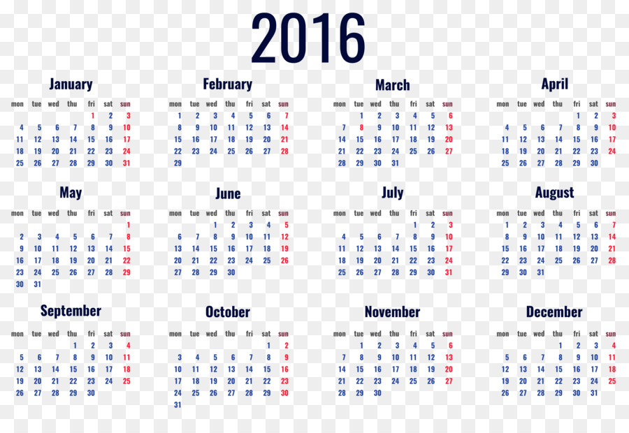 Kalender 2016，Tahun PNG