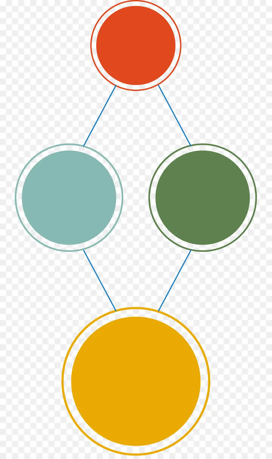 Lingkaran Terhubung Berwarna Warni，Node PNG