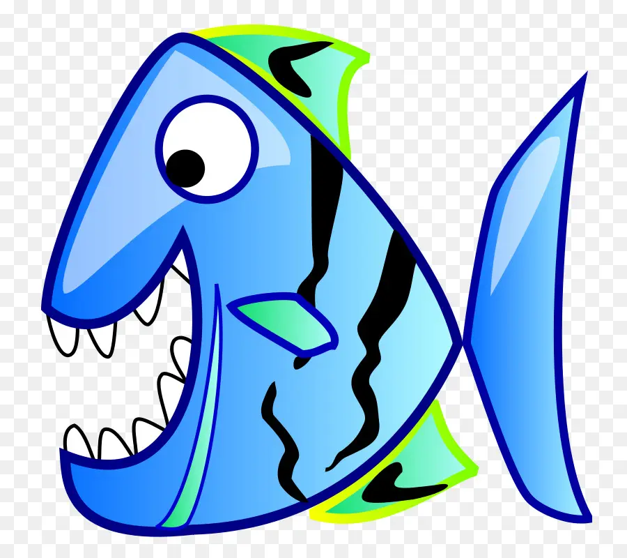 Ikan Biru，Kartun PNG