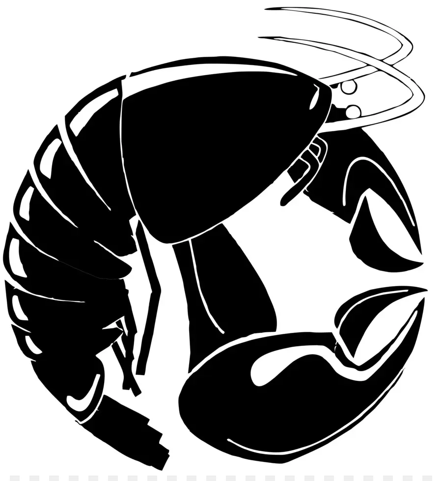 Siluet Lobster，Hitam PNG