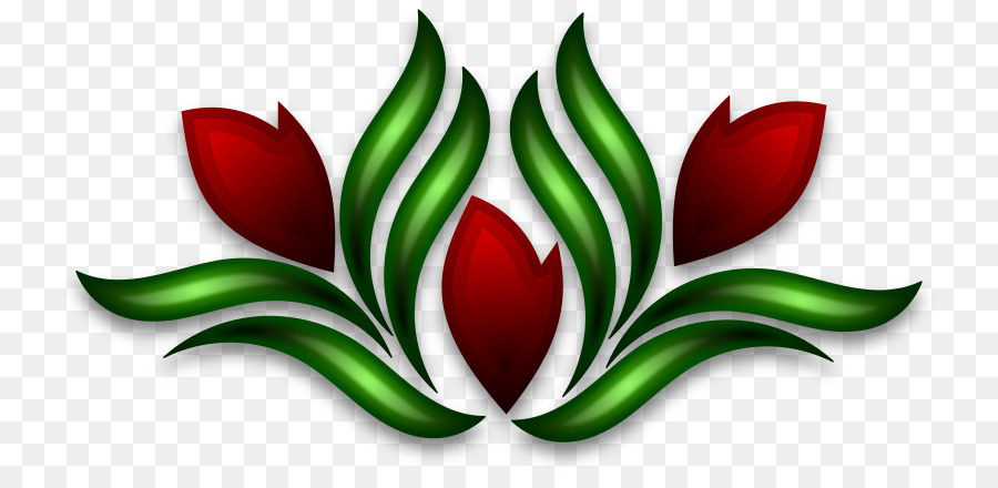 Tulip Merah，Daun Hijau PNG