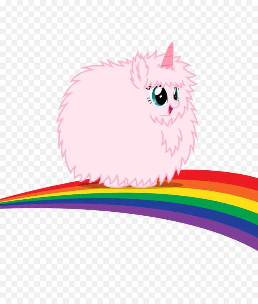Pink Unicorn Fluffy，Pink Unicorn Halus Menari Di Pelangi PNG