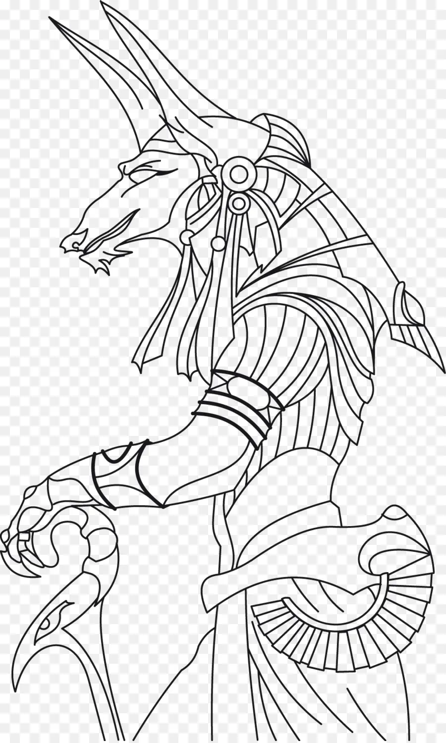 Garis Besar Anubis，Dewa Mesir PNG