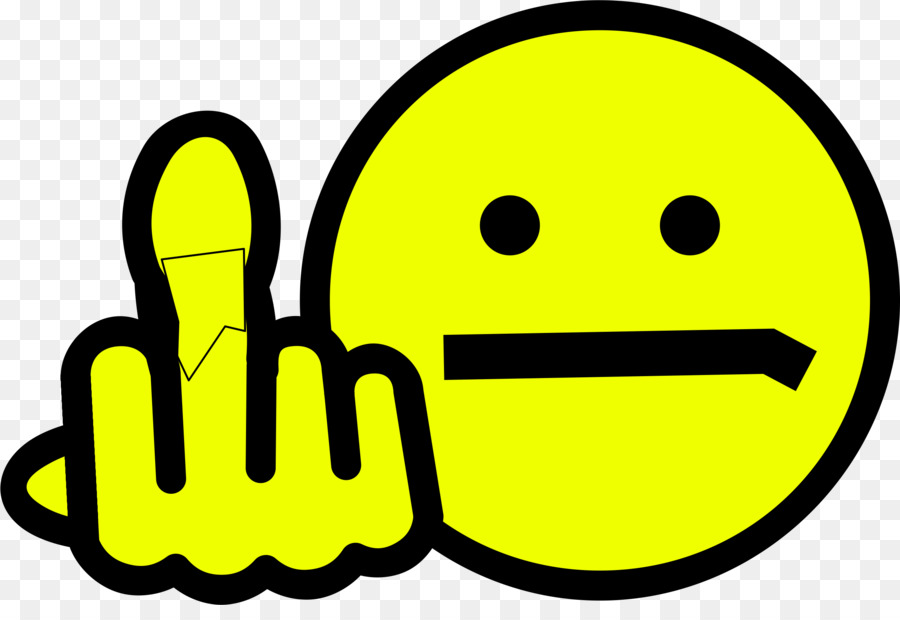 Emoticon Kuning Dengan Jari Tengah，Kasar PNG