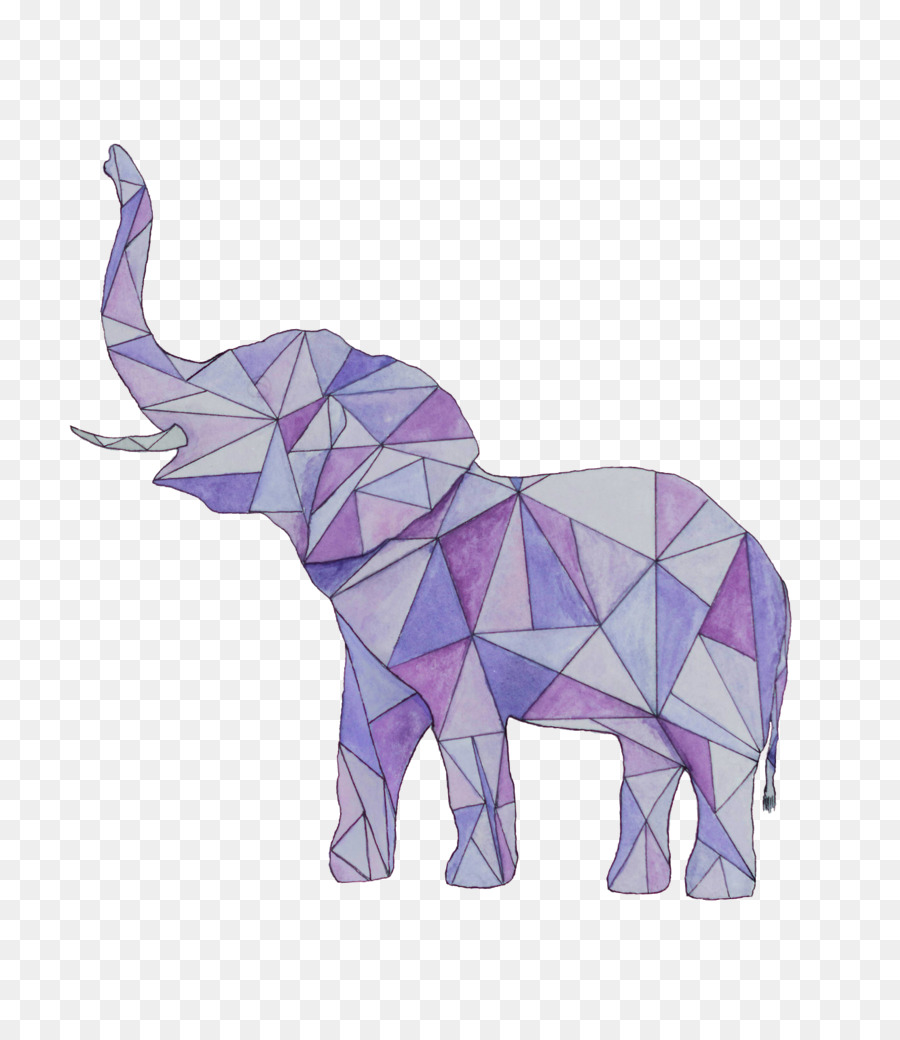 Gajah Geometri Tato Gambar Png