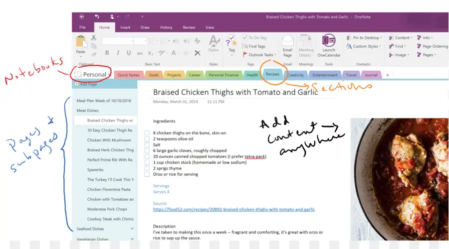 Antarmuka Onenote，Pencatatan PNG