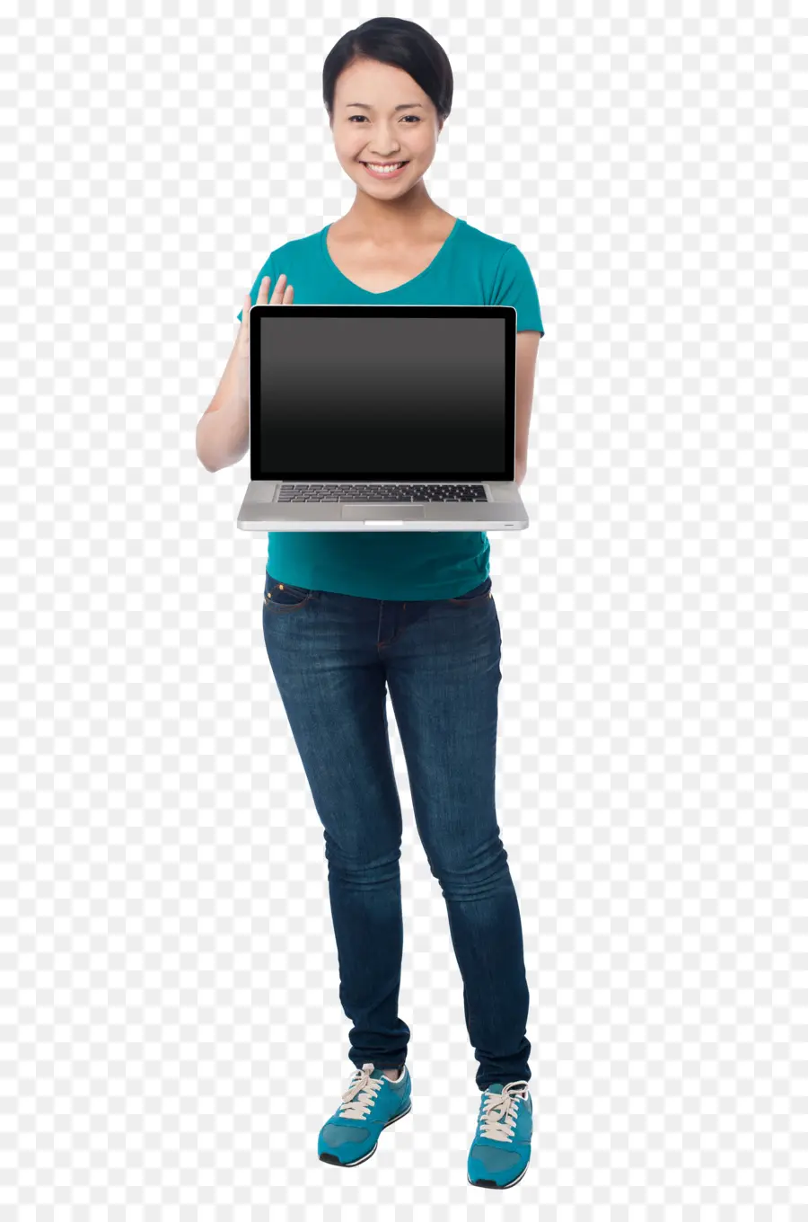 Wanita Dengan Laptop，Laptop PNG