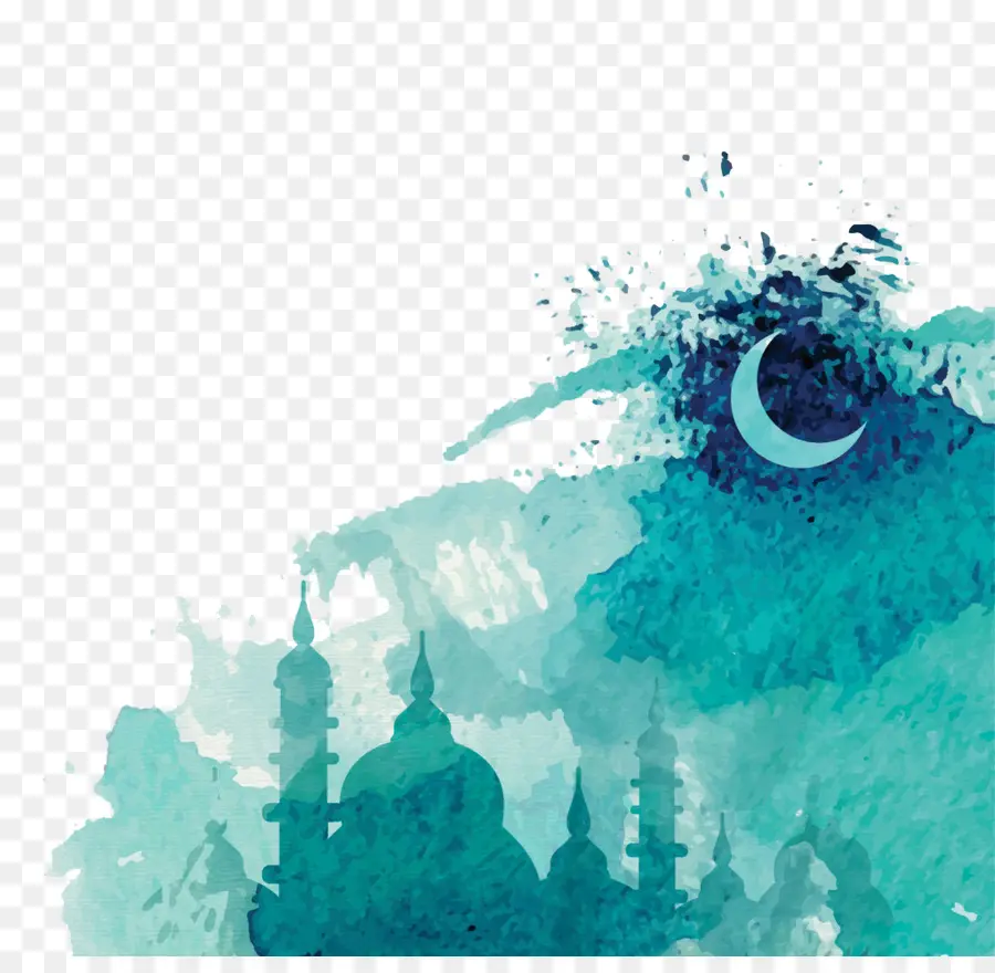 Ramadhan，Lukisan Cat Air PNG