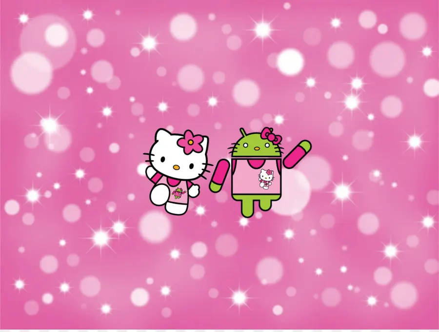 Hello Kitty Dan Android，Kartun PNG