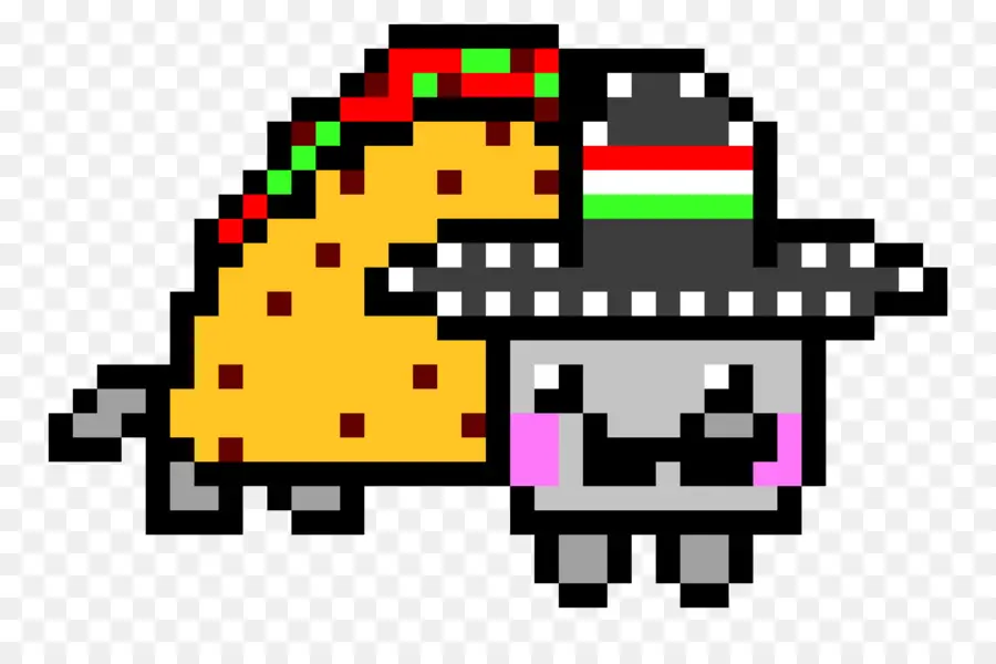 Kucing Taco Piksel，Seni Piksel PNG