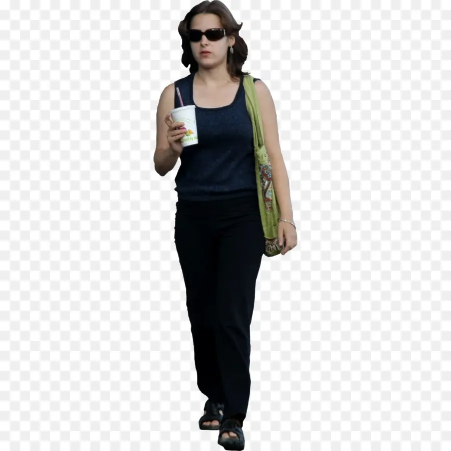 Wanita Dengan Minuman，Kacamata Hitam PNG