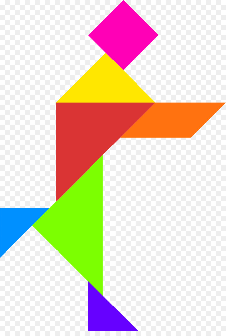 Tangram Berwarna Warni，Bentuk PNG