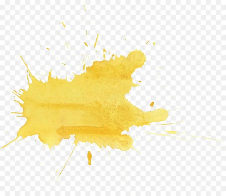 Lukisan Cat Air，Kuning PNG
