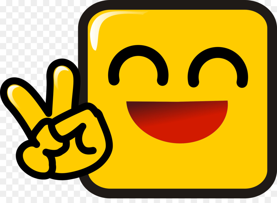 Emoji Tersenyum，Tanda Perdamaian PNG