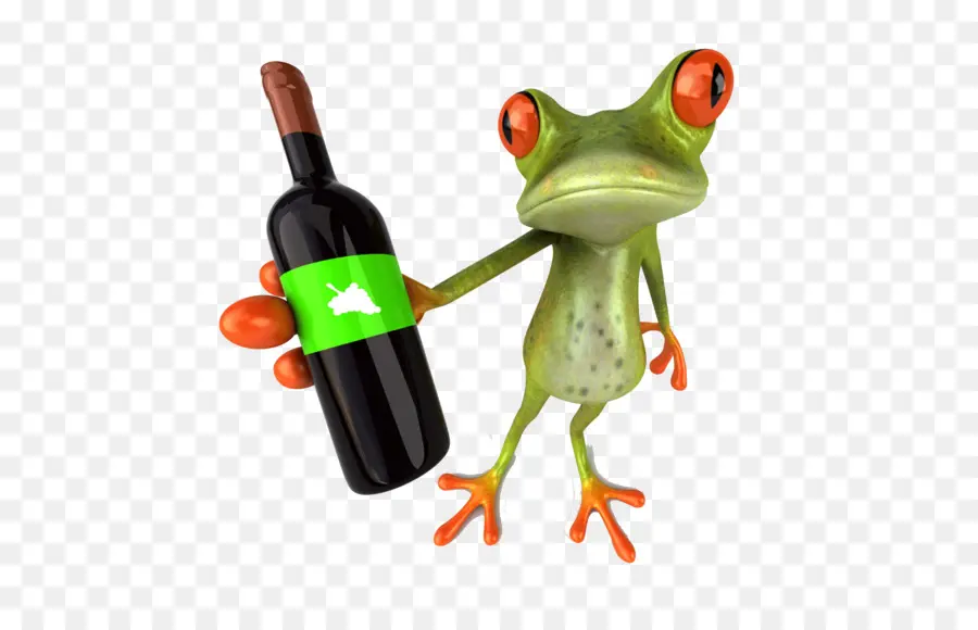 Katak Dengan Botol Anggur，Katak PNG