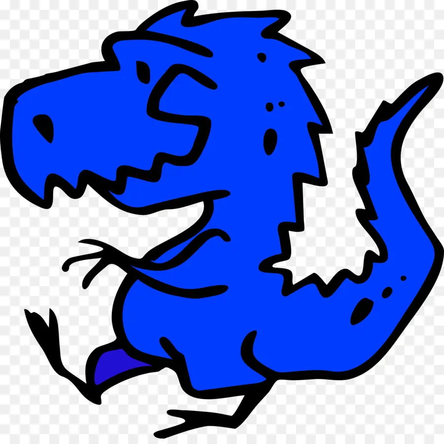 Dinosaurus Biru，Kartun PNG