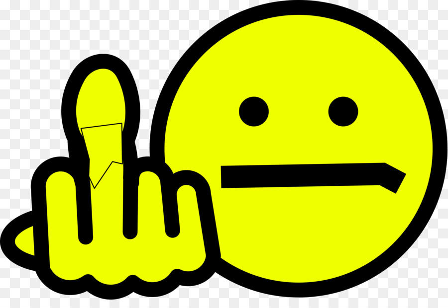 Emoticon Kuning Dengan Jari Tengah，Kasar PNG