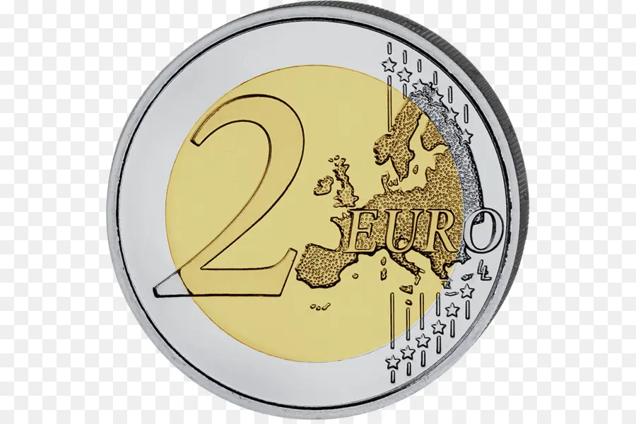 2 Koin Euro，Uang PNG